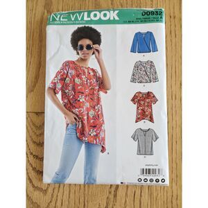 NEWLOOK D0932 Sewing Pattern Long/Short Sleeve Top Size XS - XL New Uncut